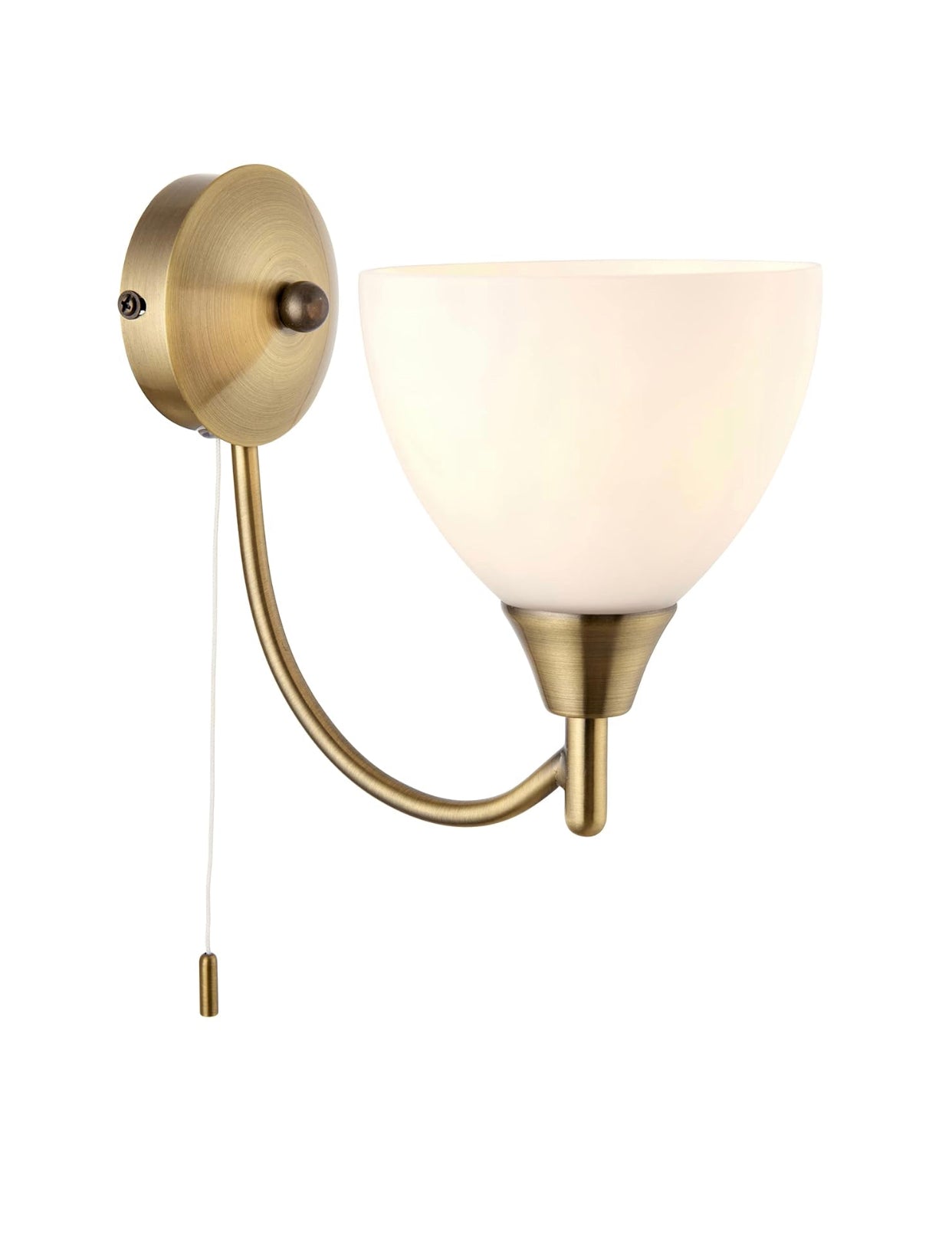 Marlow Home Co. Tina 1-Light Armed Wall Sconce – Antique Brass Finish