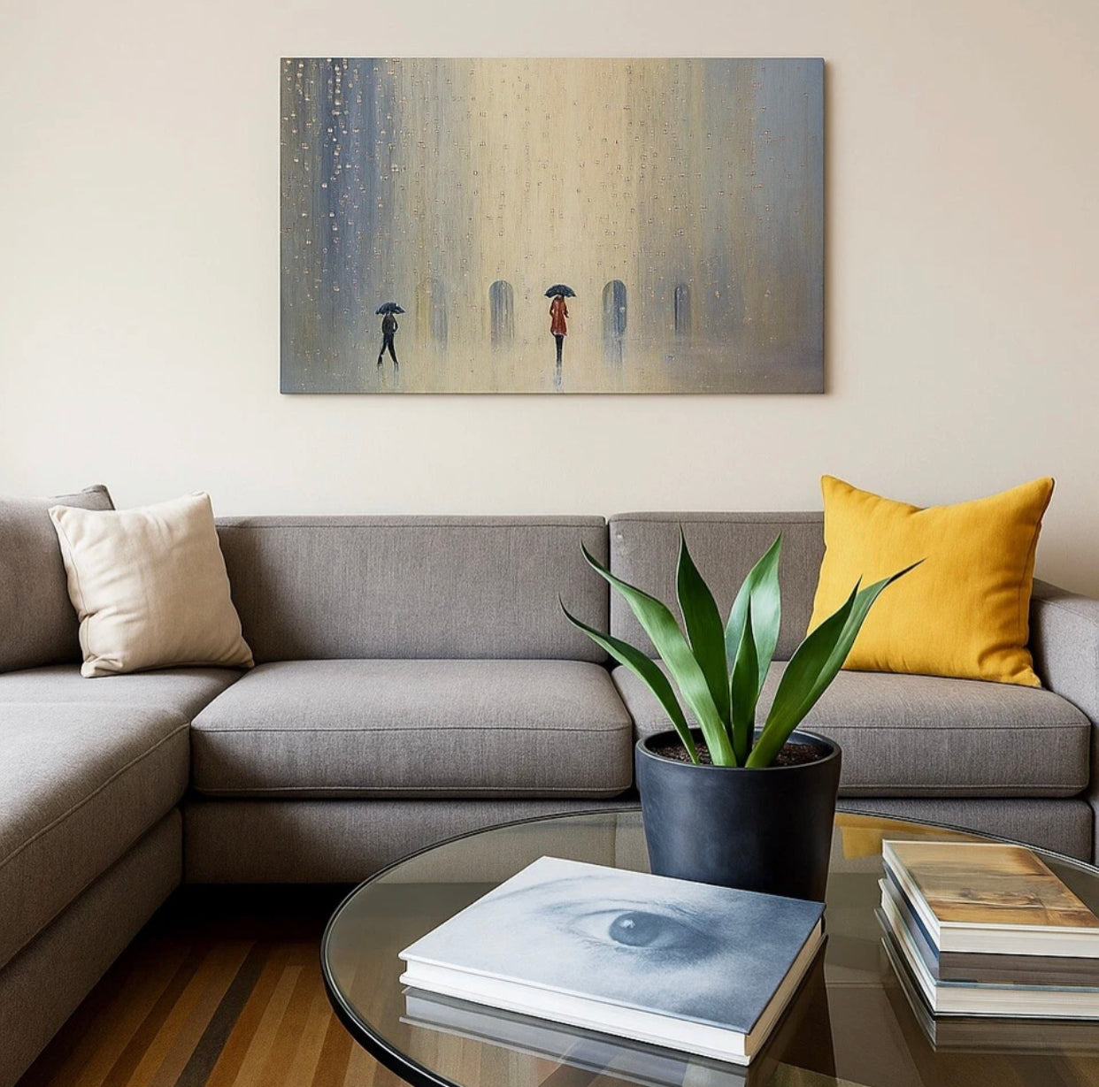 East Urban Home 'Under a Rainy Sky' Canvas Print – 66x101cm Abstract Art | £49.99 SALE