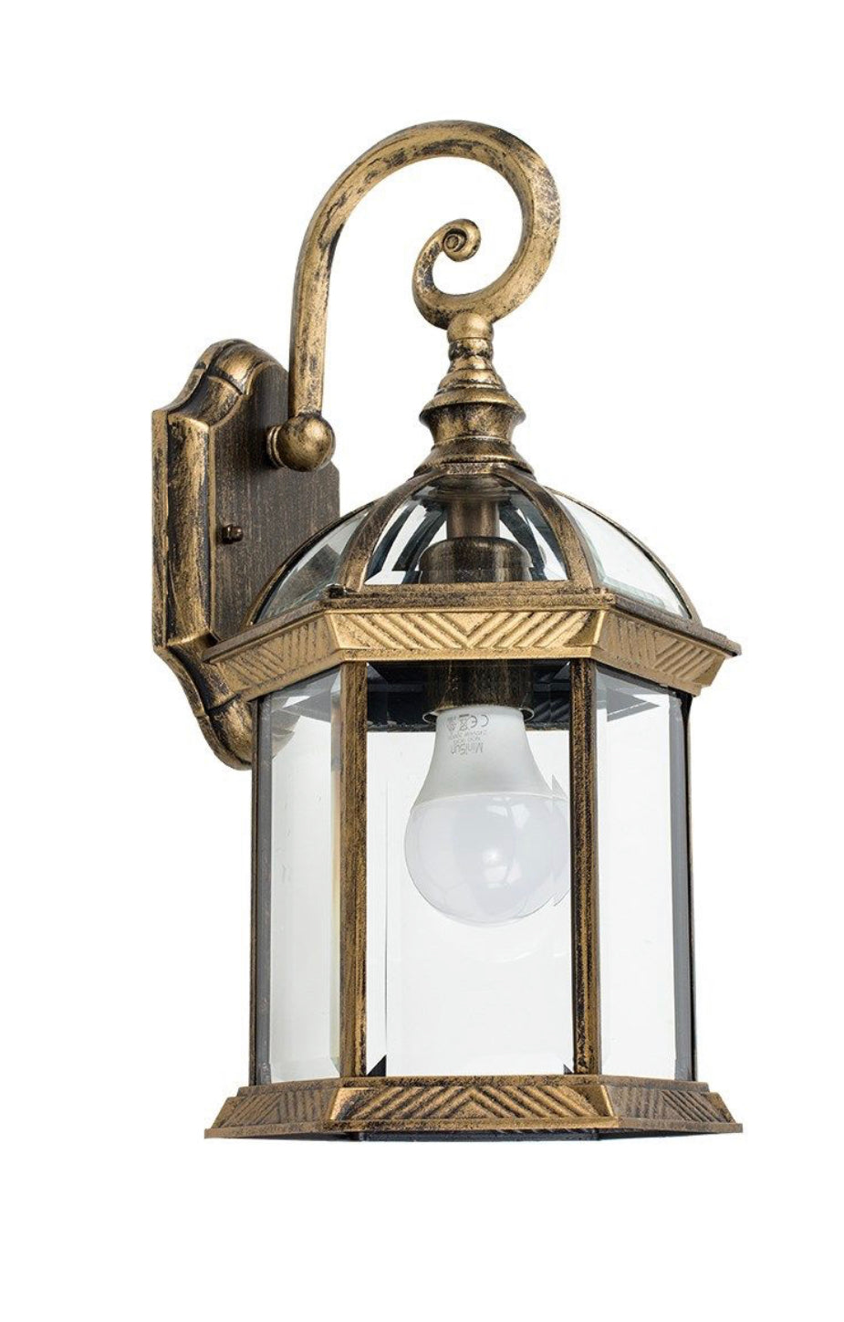 Vintage Outdoor Wall Lantern β E27 LED Compatible | Antique Brass Finish