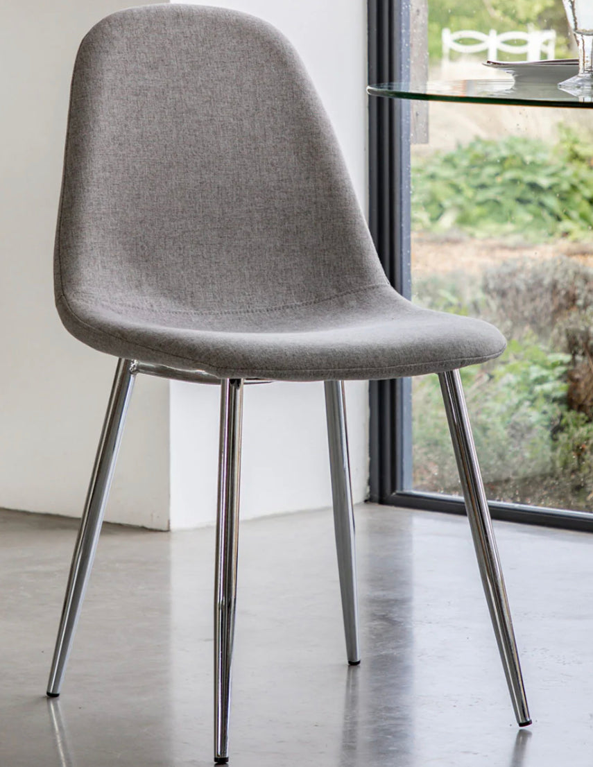 FLUX Dining Chair – Set of 2 in Light Grey & Chrome | Modern Luxury Seating
Cheapest price in the market – luxury furniture for less.