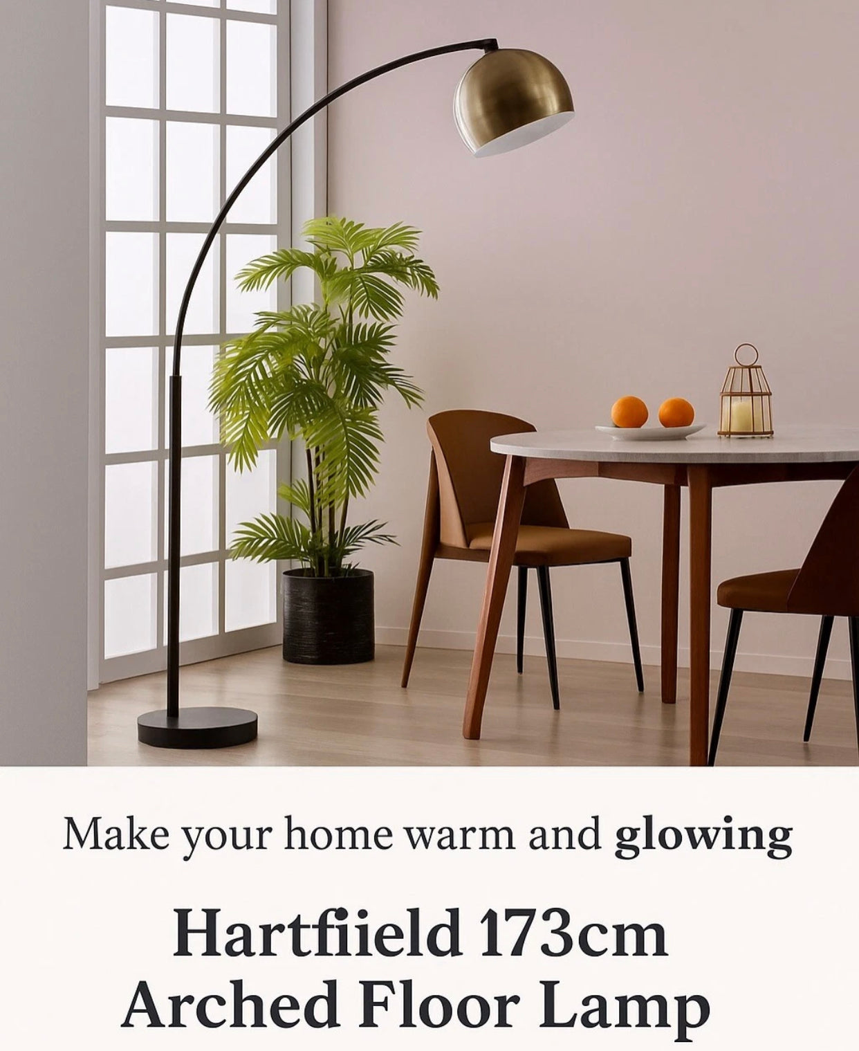 Teamson Home Arquer 173cm Arc Floor Lamp – Black Marble Base & Antique Brass Shade | Mid-Century Modern Lighting for Living Room, Bedroom, Office
Our Price: £62.50 — Market Price: £124.99