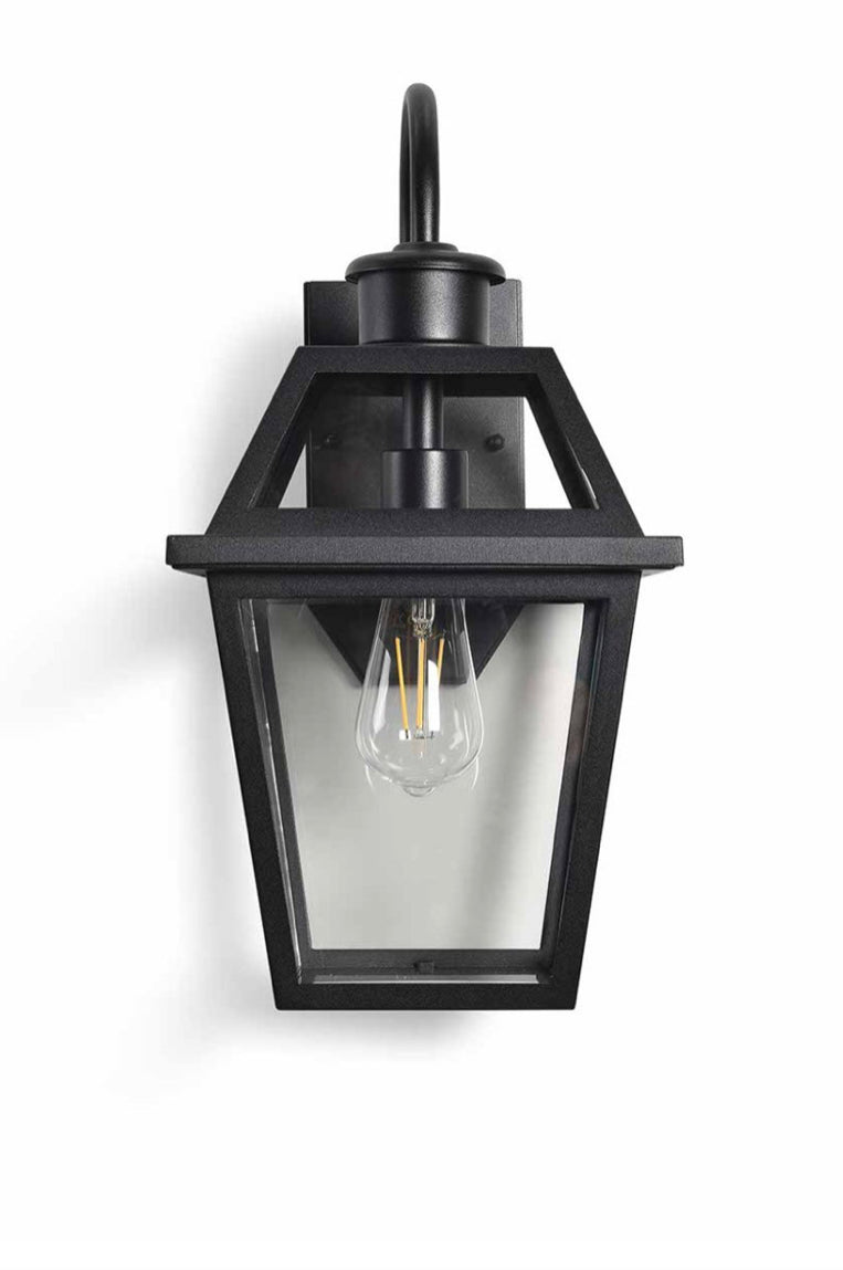 Garden Trading Harrow Mains Wall Porch Light – Black Carriage Lantern Lamp
