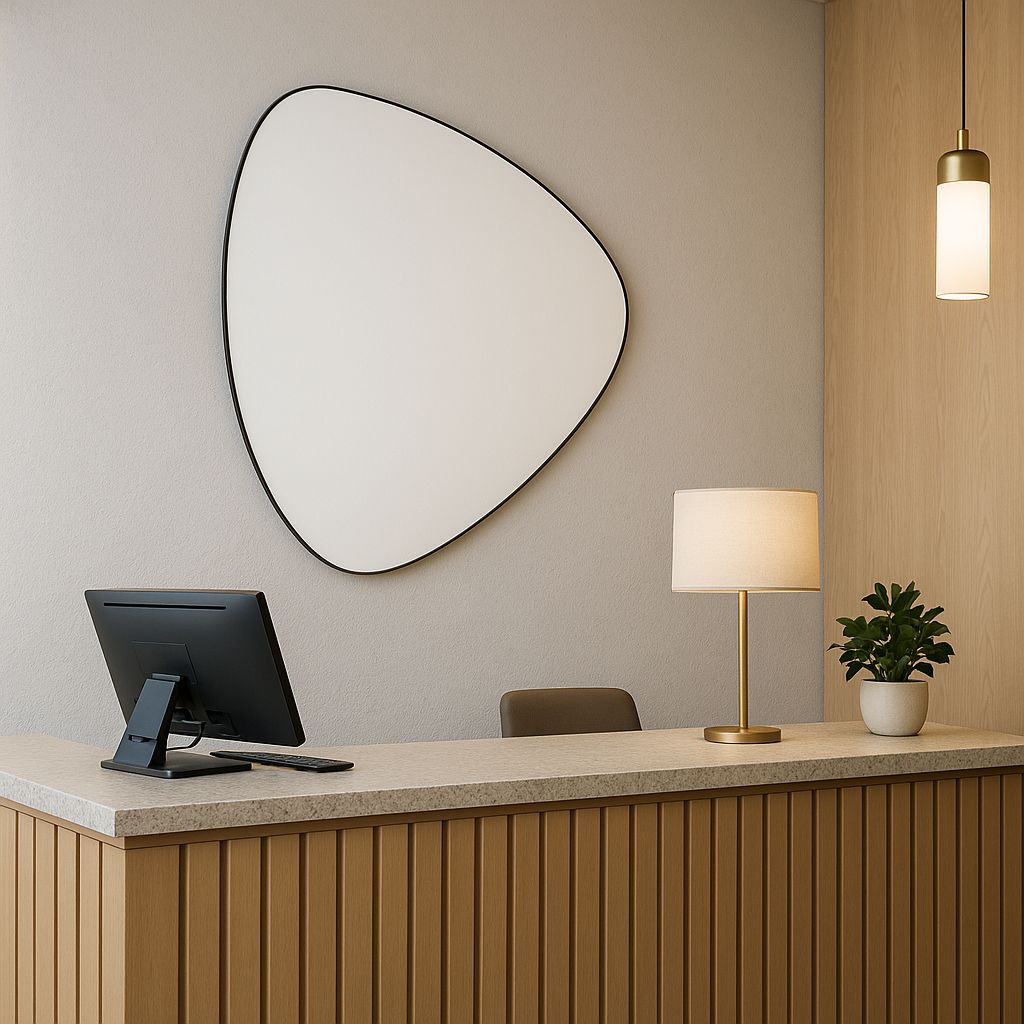 Dover Organic Black Wall Mirror – 75x85 cm | Modern Freeform Iron Frame | Contemporary Statement Home Décor