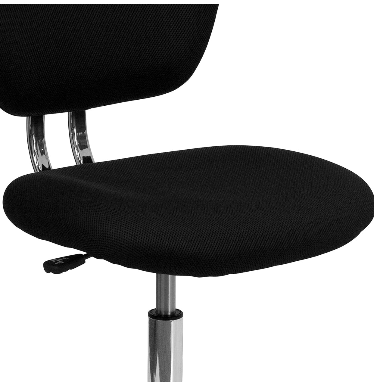Flash Furniture Mid-Back Mesh Swivel Task Chair – Black Ergonomic Office Chair with Chrome Base & Breathable Mesh Back