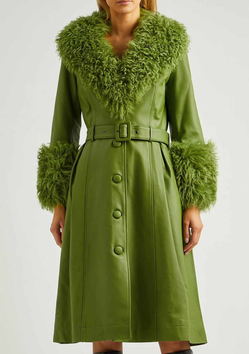 Saks Potts Foxy Shearling-Trimmed Leather Coat – Green Lamb Leather with Shearling Collar & Cuffs
Cheapest Price Online – Luxury Designer Outerwear