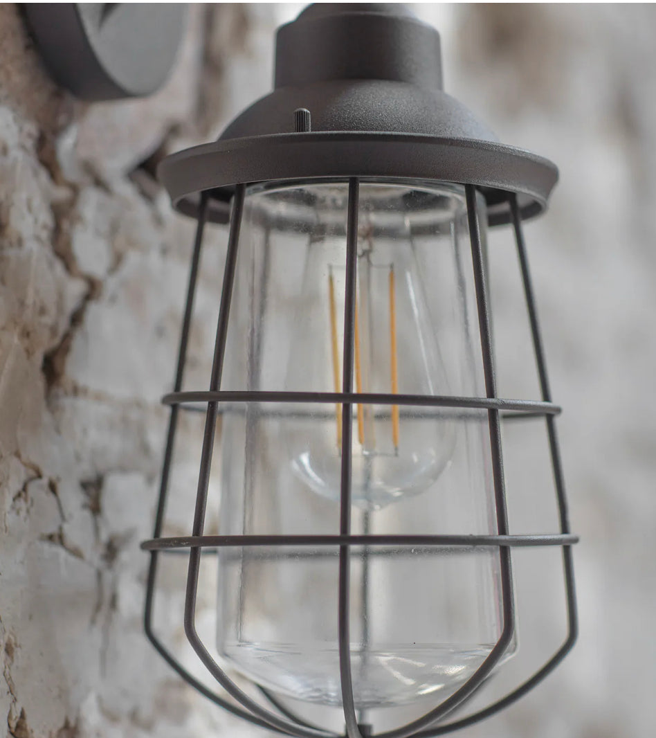 Finsbury Wall Light – Charcoal Aluminium – Industrial Outdoor & Bathroom Lighting
