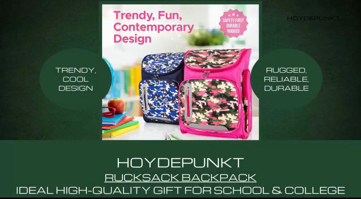 HOYDEPUNKT Kids Backpack – 13L Extra-Large Waterproof School Bag