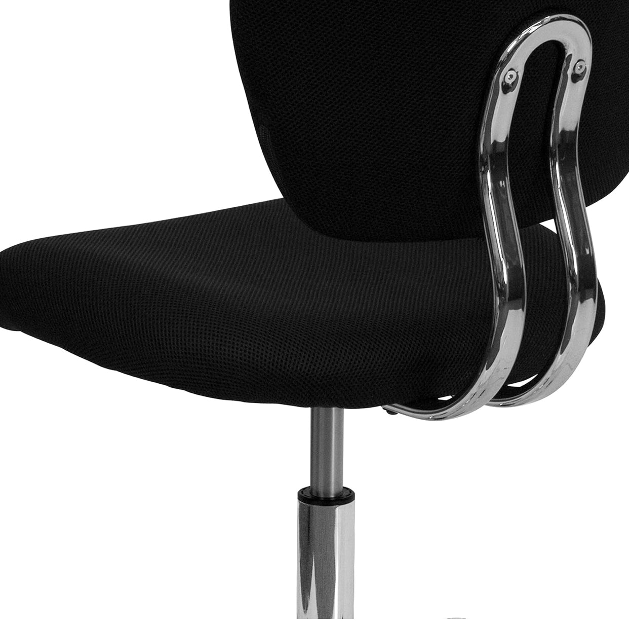 Flash Furniture Mid-Back Mesh Swivel Task Chair – Black Ergonomic Office Chair with Chrome Base & Breathable Mesh Back