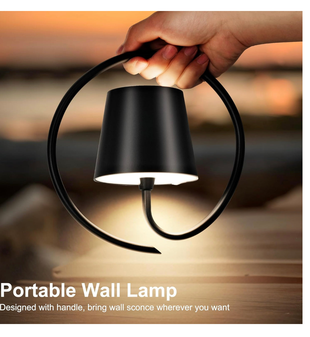 Faithorse Battery Operated Wall Lights β Rechargeable, Dimmable, 3 Color Temperatures, IP54 Waterproof Wall Sconce (Black)