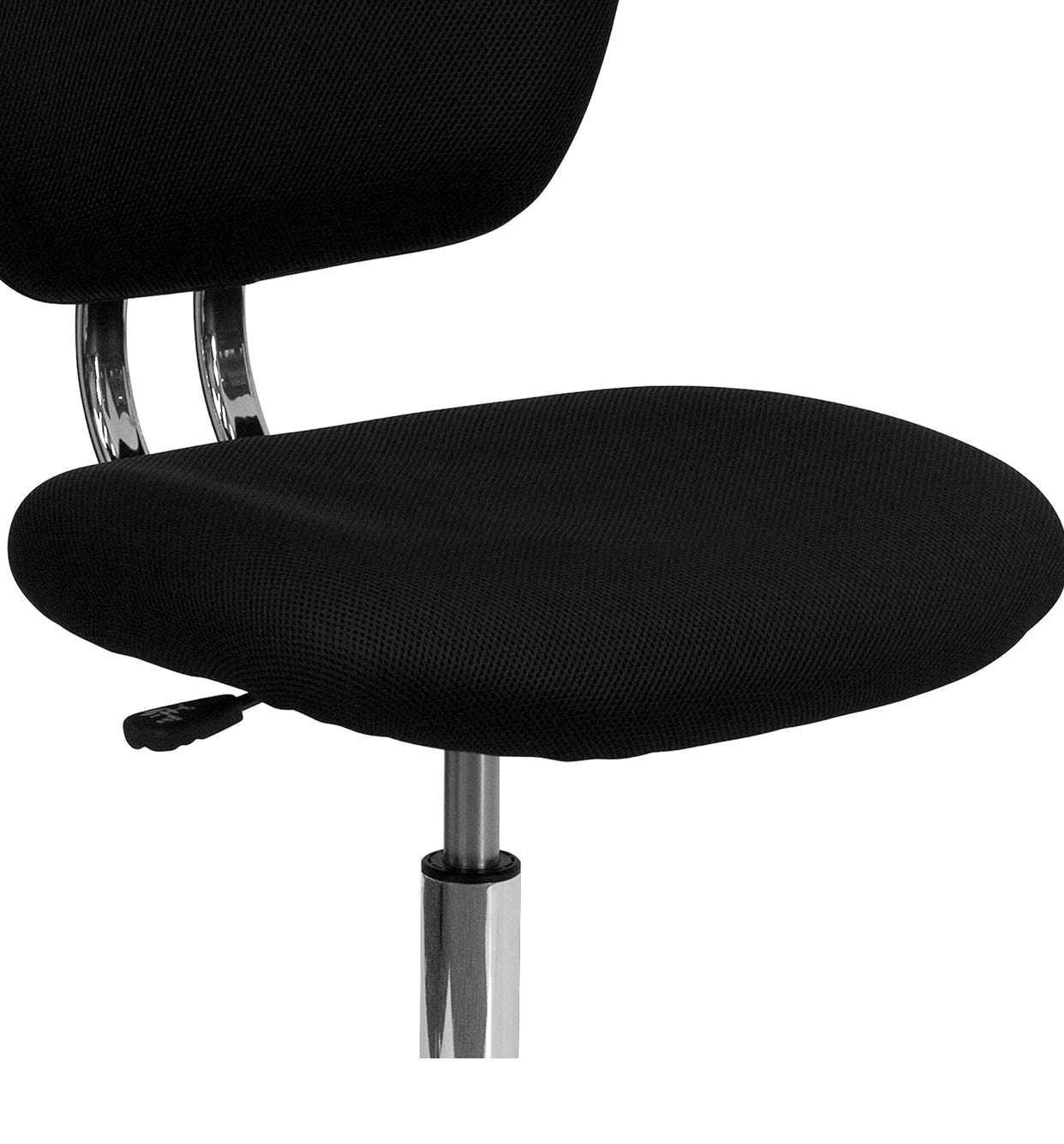 Flash Furniture Mid-Back Mesh Swivel Task Chair – Black Ergonomic Office Chair with Chrome Base & Breathable Mesh Back
