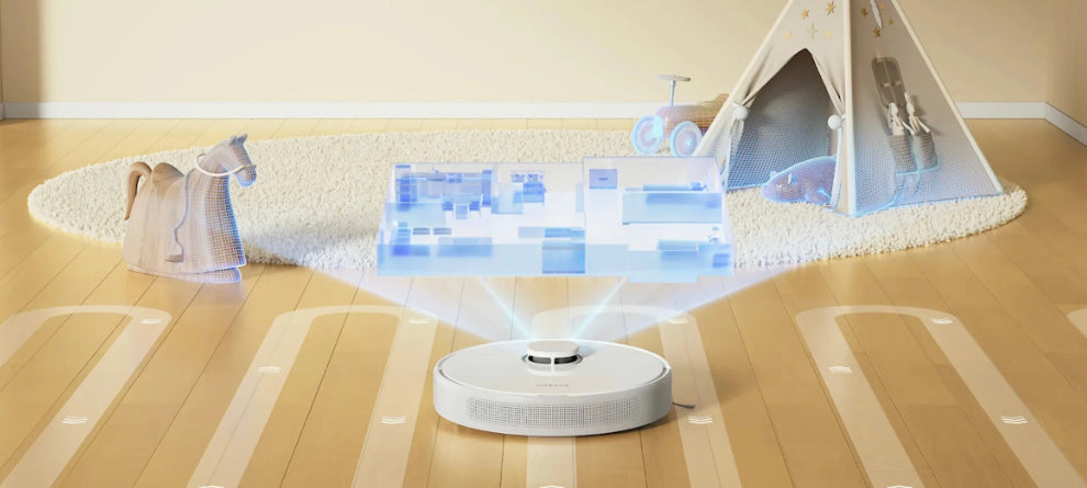 Dreame D9 Max Gen2 Robot Vacuum Cleaner – Smart Pathfinder Navigation, 6000Pa Suction, 2-in-1 Vacuum & Mop, 285min Runtime – White