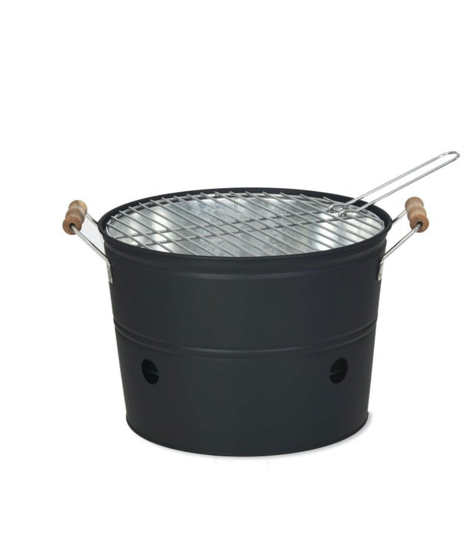 Garden Trading Black Steel Cleveley Bucket BBQ – Portable Charcoal Grill for Picnics, Beach & Small Gardens – Cheapest Online