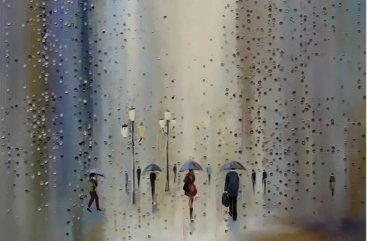 East Urban Home 'Under a Rainy Sky' Canvas Print – 66x101cm Abstract Art | £49.99 SALE