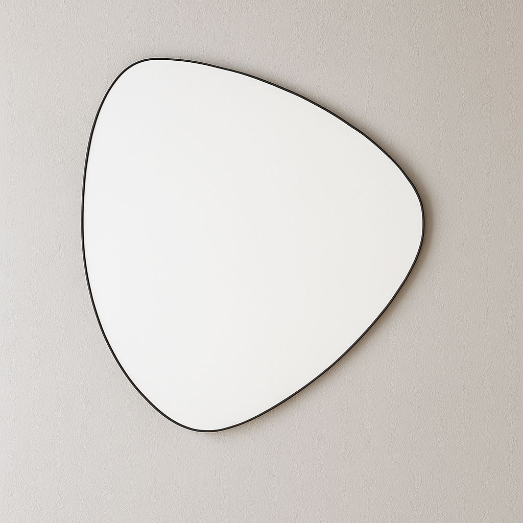 Dover Organic Black Wall Mirror – 75x85 cm | Modern Freeform Iron Frame | Contemporary Statement Home Décor