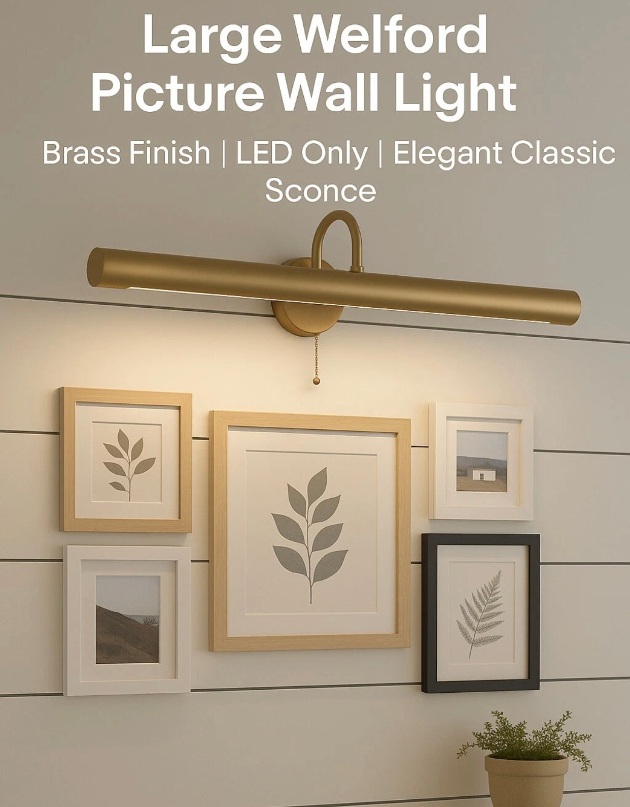 Welford Large Brass Picture Wall Light – LED Only – £70 SALE