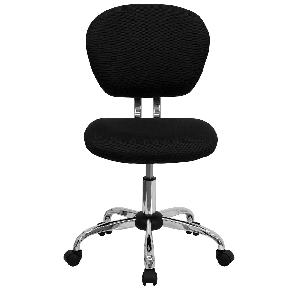 Flash Furniture Mid-Back Mesh Swivel Task Chair – Black Ergonomic Office Chair with Chrome Base & Breathable Mesh Back