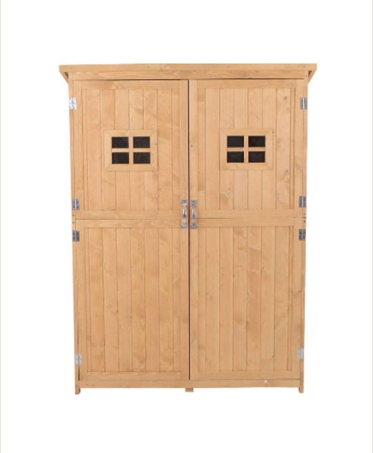 Outsunny Outdoor Wooden Garden Storage Shed – Weather-Resistant Tool Cabinet with Shelves (50 x 127.5 x 164 cm)