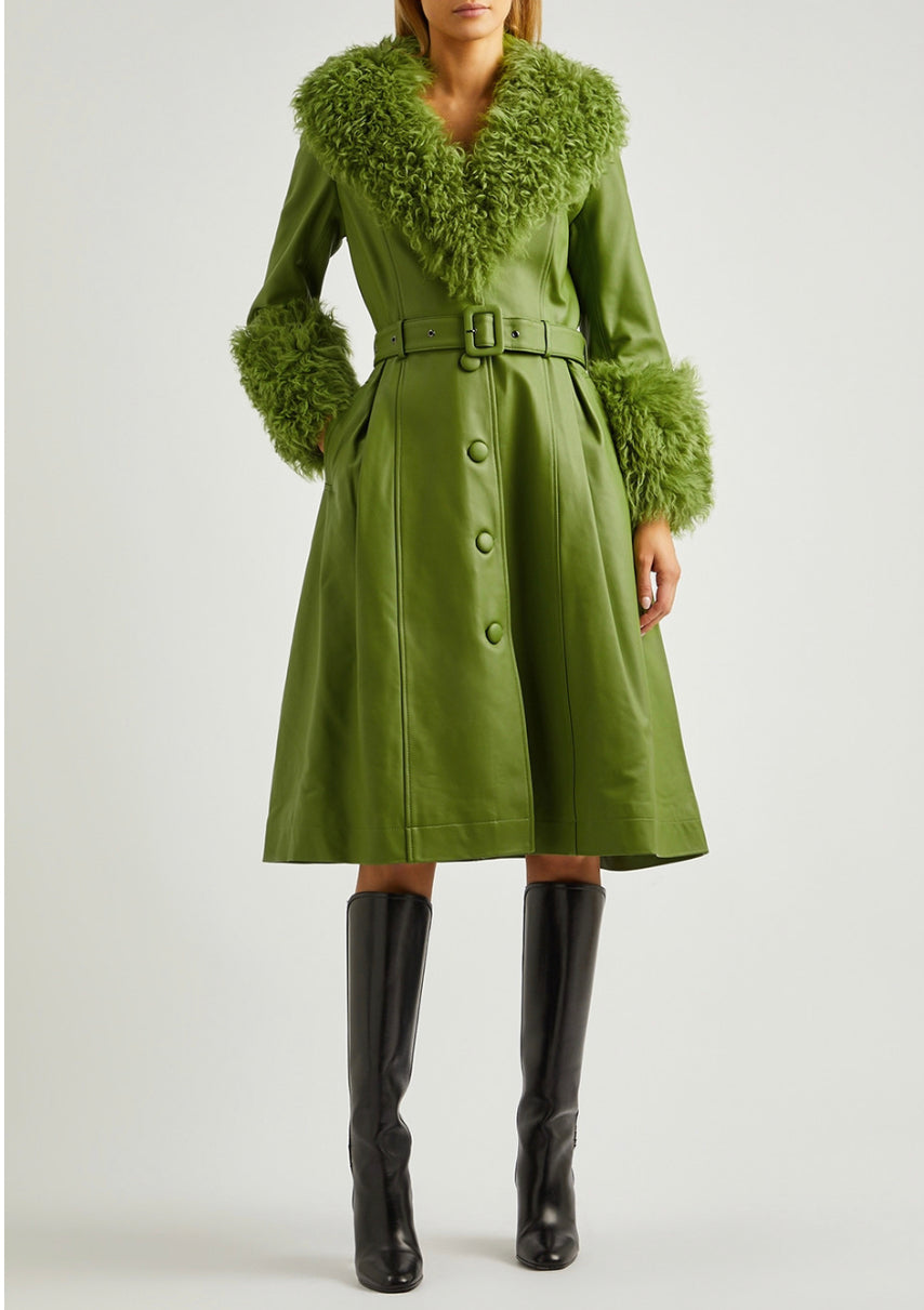 Saks Potts Foxy Shearling-Trimmed Leather Coat – Green Lamb Leather with Shearling Collar & Cuffs
Cheapest Price Online – Luxury Designer Outerwear