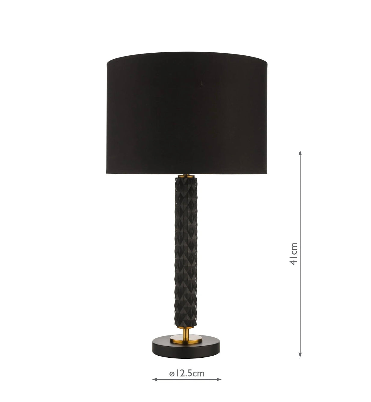 Dar Emani Table Lamp – Black & Aged Gold Studded Base Only | Luxury Designer Lighting