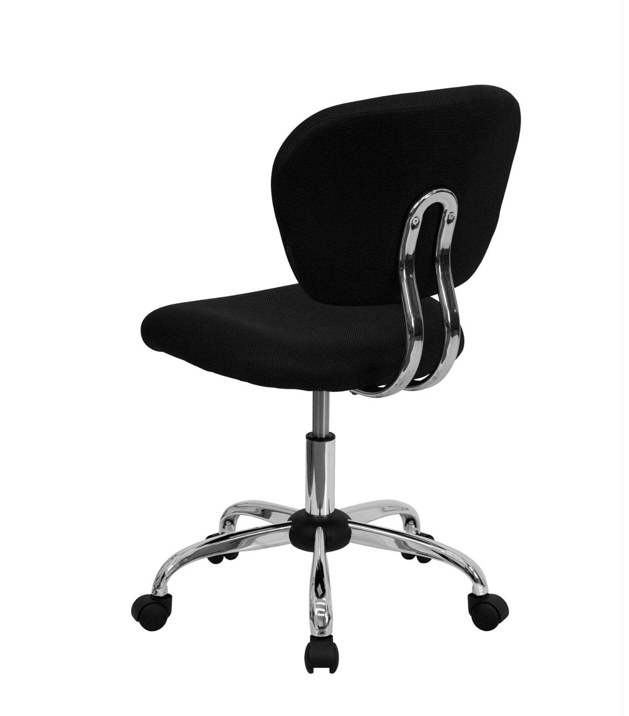 Flash Furniture Mid-Back Mesh Swivel Task Chair – Black Ergonomic Office Chair with Chrome Base & Breathable Mesh Back