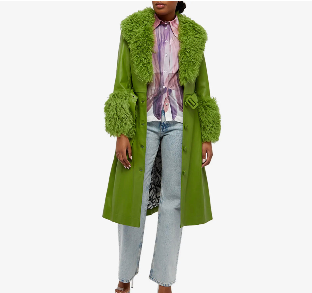 Saks Potts Foxy Shearling-Trimmed Leather Coat – Green Lamb Leather with Shearling Collar & Cuffs
Cheapest Price Online – Luxury Designer Outerwear