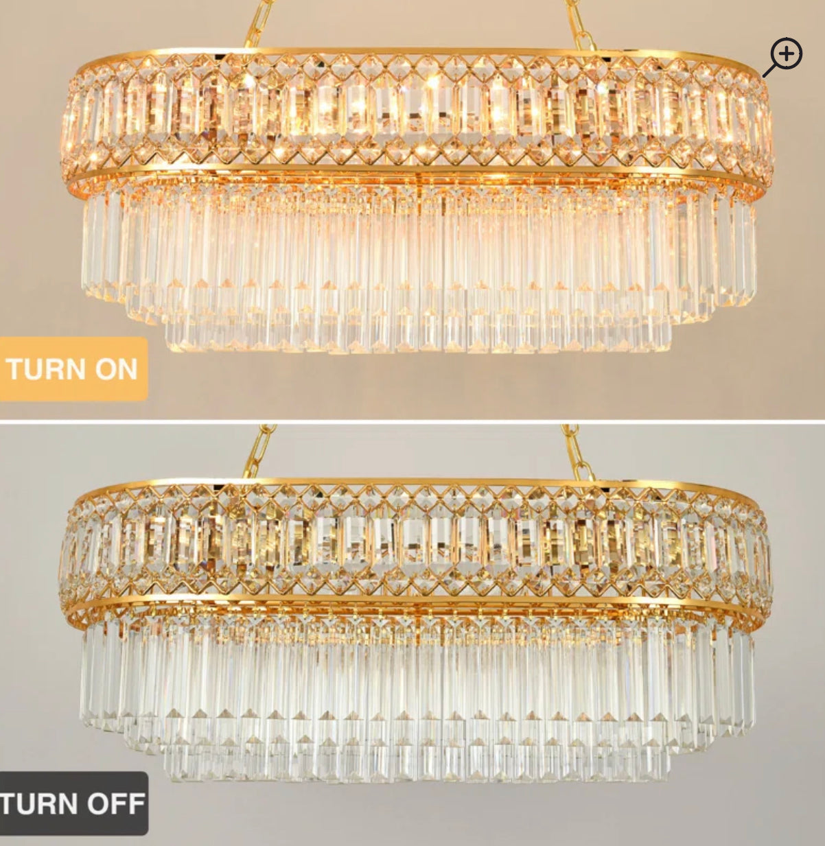 JASYA 8-Light Real Crystal Chandelier | Gold Tiered Ceiling Fixture