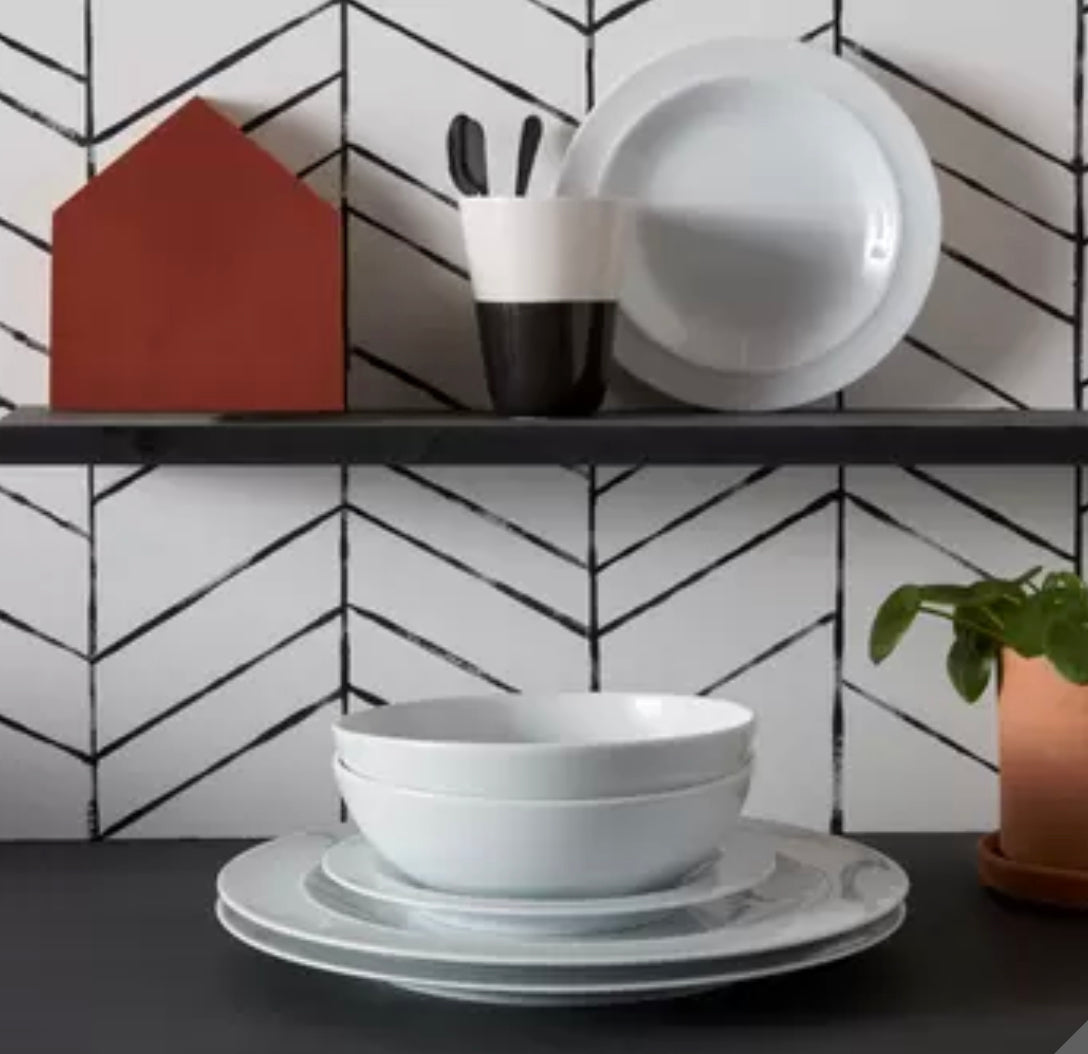 Denby White 16-Piece Dinner Set – Elegant Porcelain Tableware for Every Occasion