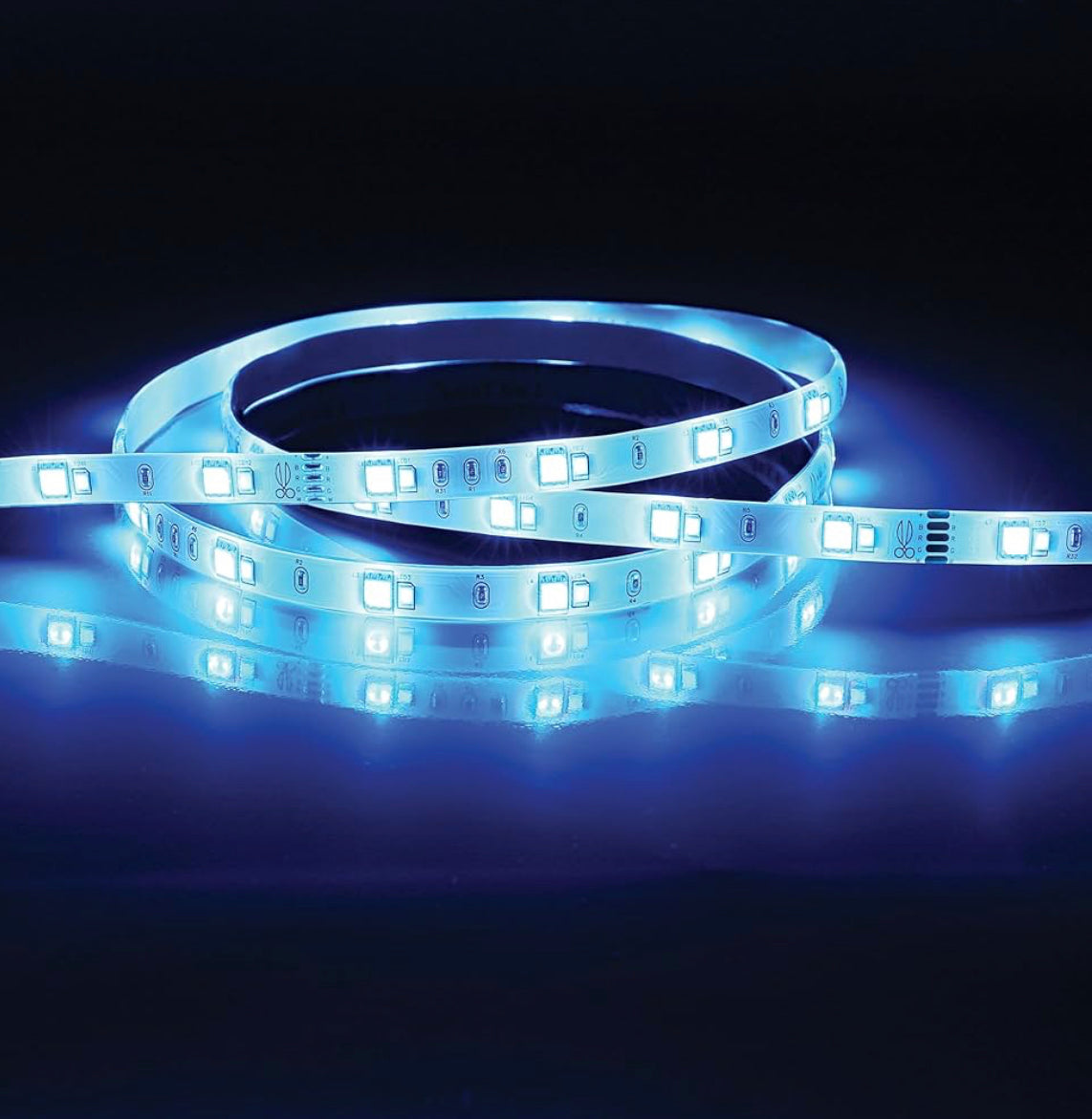 Feit Wireless Smart Colour LED Strip Light with Remote – 5m RGB Decorative Lighting for Home, Bedroom, Kitchen & Holiday Décor