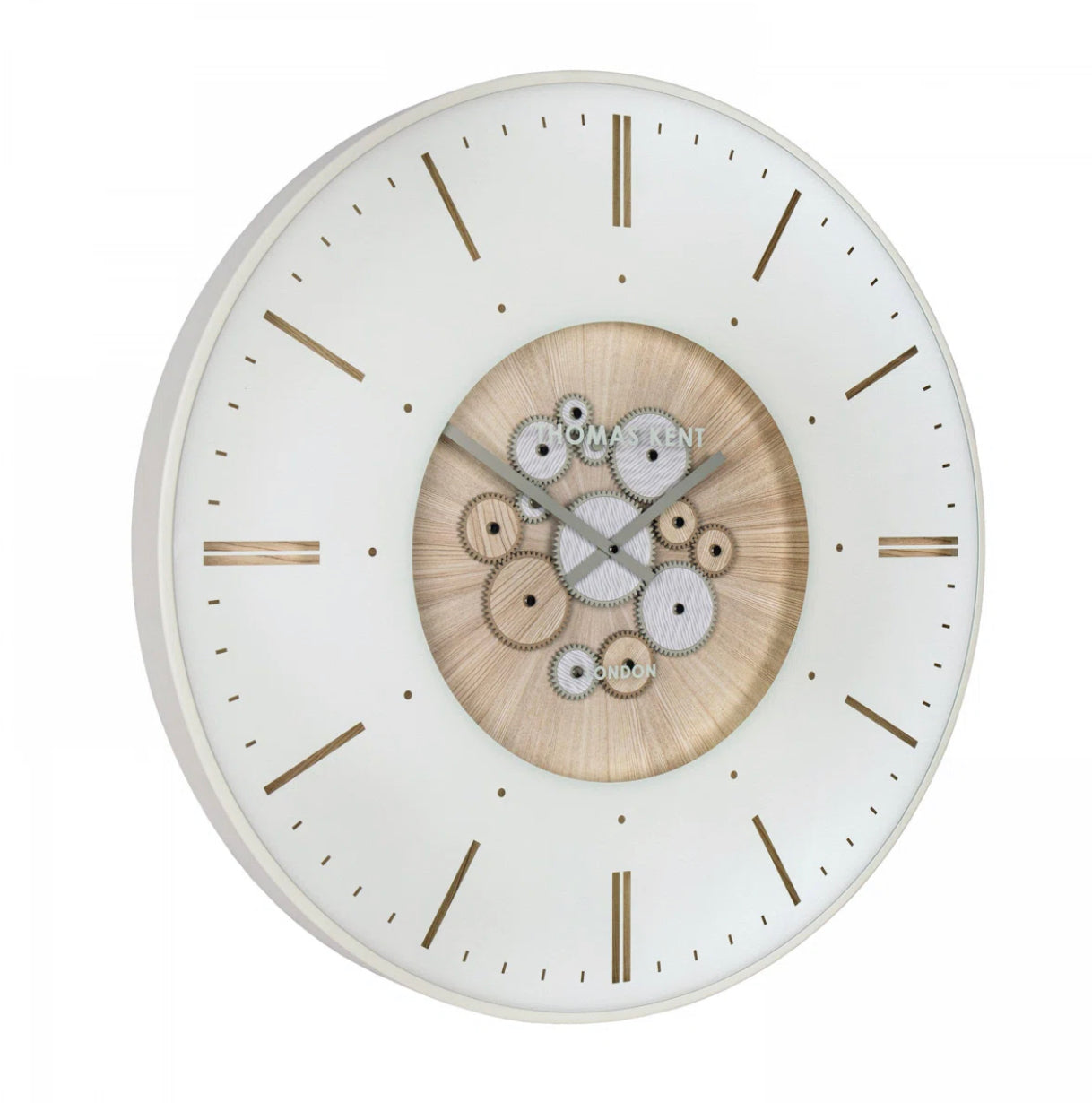 THOMAS KENT 21" (53cm) Metal Wall Clock | White Finish | Mechanical Cog Design
Market Price: £219.99 | Our Price: £119.99