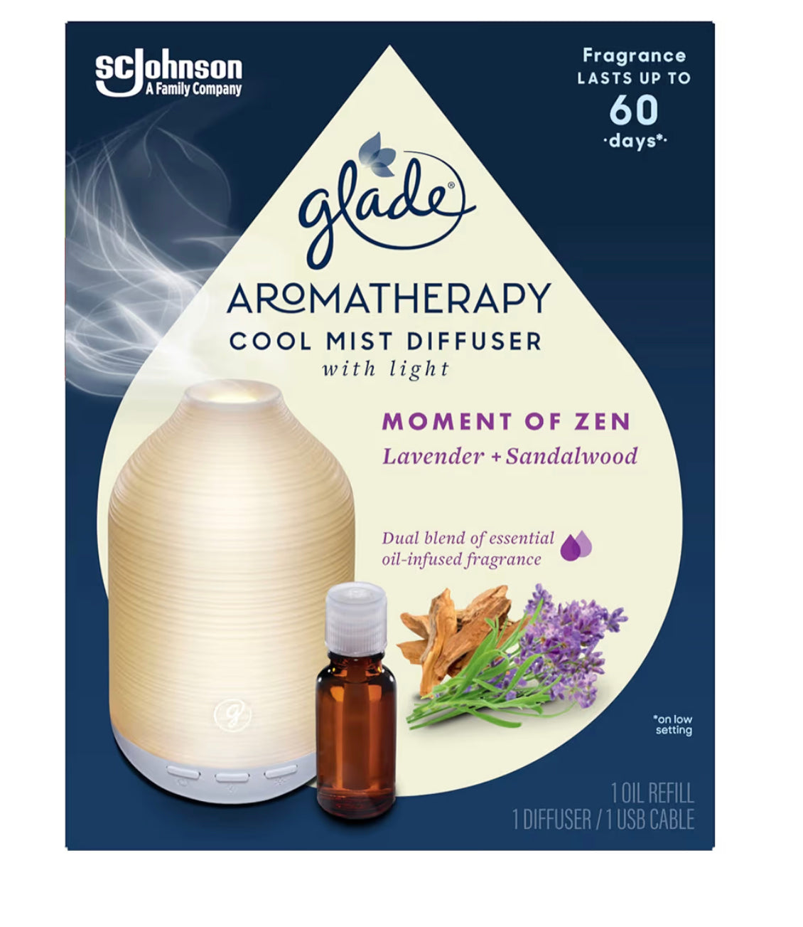 Glade Essential Oil Diffuser & Refill – Moment of Zen (Lavender & Sandalwood) – £10.99
