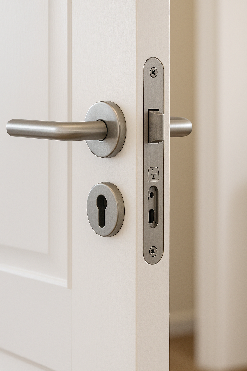 DIN Euro Sash Lock Case – 60mm Backset Satin Stainless Steel FD30 FD60 Fire Rated