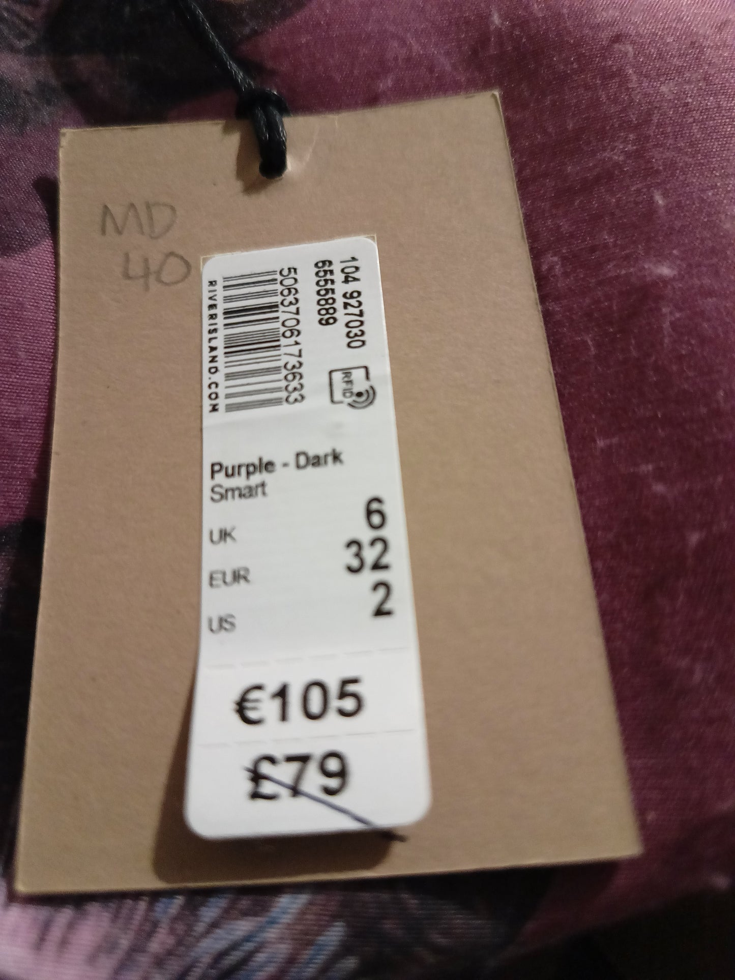 River Island Purple 3D Floral Mini Dress – Petite Smart Occasion Dress, Long Sleeve, Belted, Beaded Detail