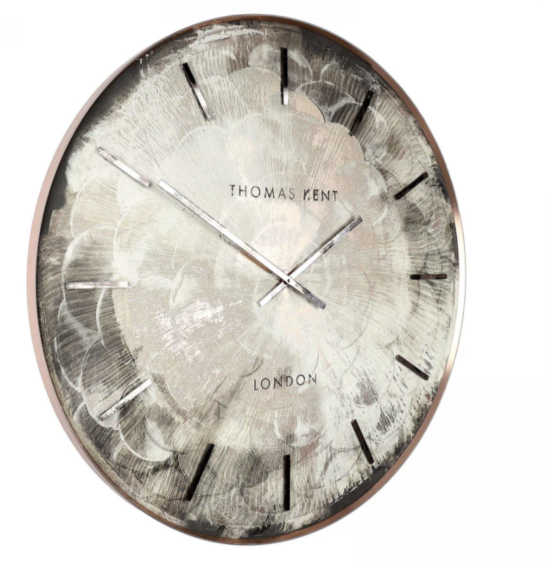 Thomas Kent Charleston Grand Wall Clock – 36" Grey / Silver