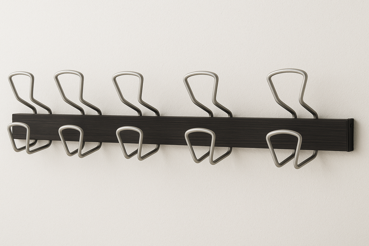 Coat Hook Wall Mounted Alba 5 Double Hook Rack Black Metal PMPRO5M – Strong & Stylish