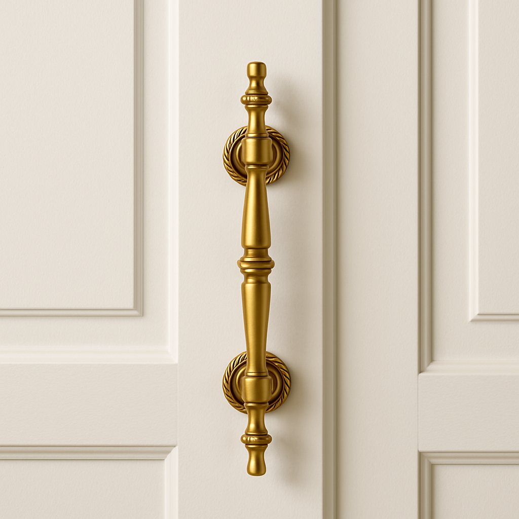 Antique Brass Solid Brass Appliance Handle – 16cm Centre Pull Georgian Style