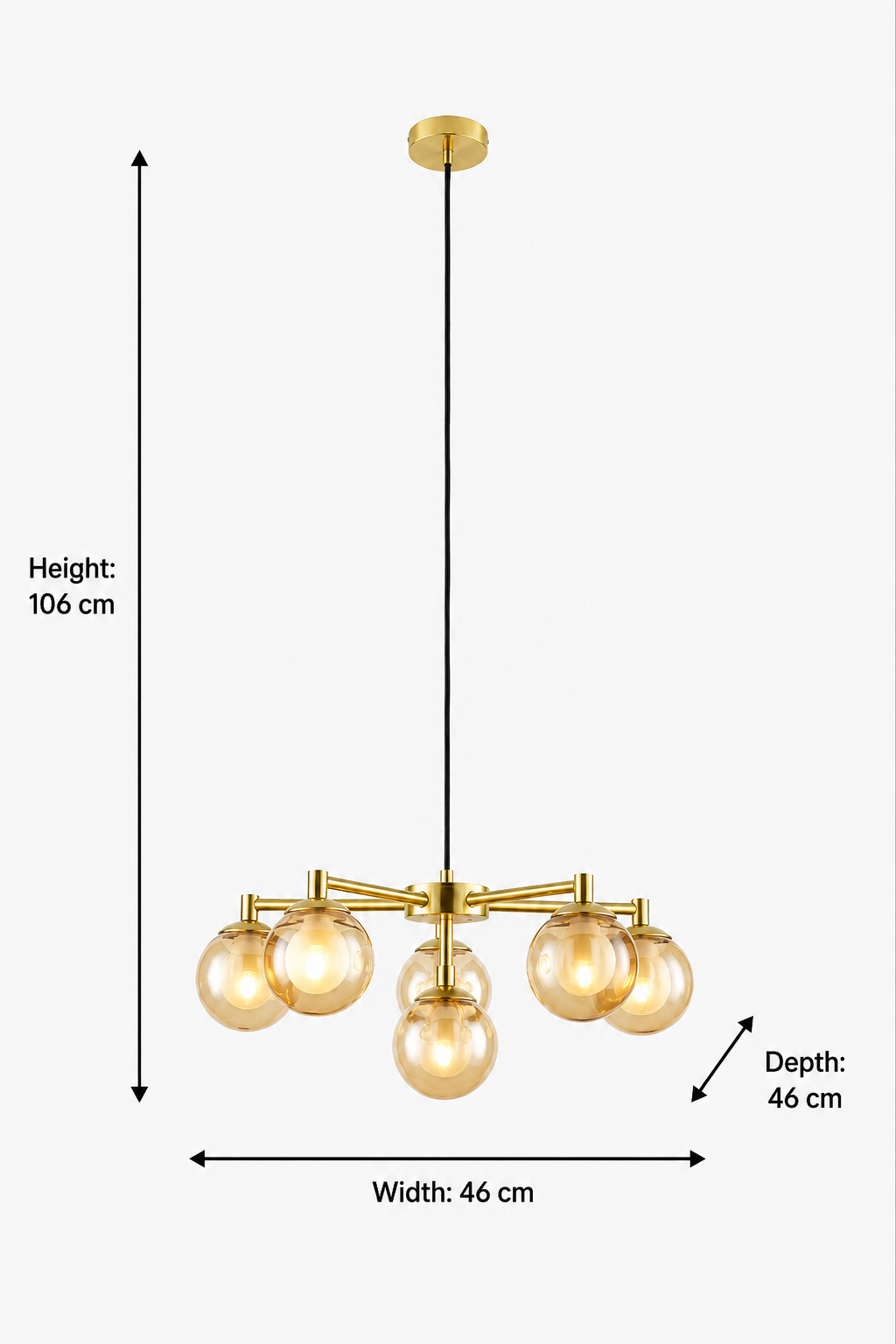 Very Home Double Glass 6 Light Chandelier Ceiling Light