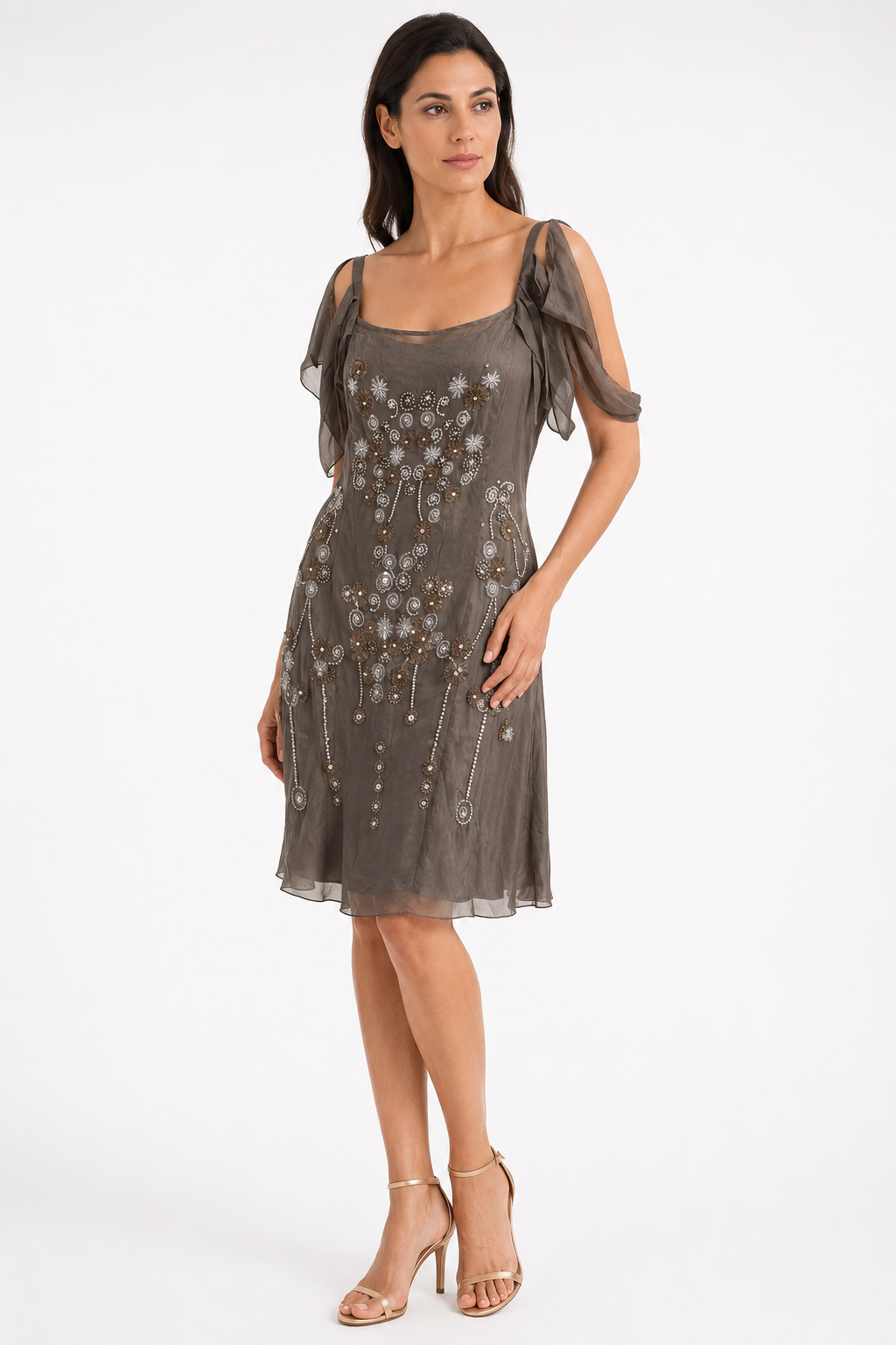 Temperley London Silk Chiffon Beaded Dress UK 12