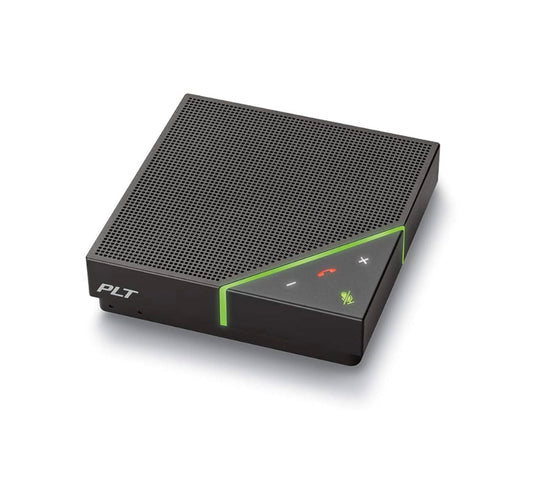 Plantronics Calisto 7200 Bluetooth and USB speakerphone with 360-degree microphones for conference calls and remote work.
