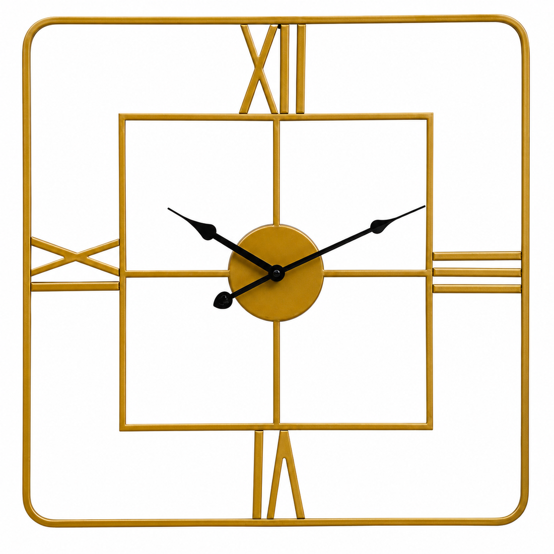 Kent Small Gold Finish Square Wall Clock