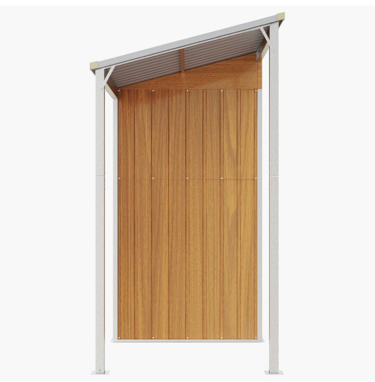 Broghin Garden Shed with Extended Roof – Galvanised Steel Outdoor Storage Shed