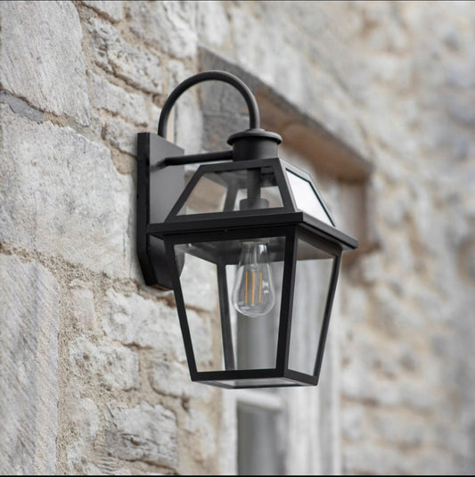 Garden Trading Harrow Mains Wall Porch Light – Black Carriage Lantern Lamp