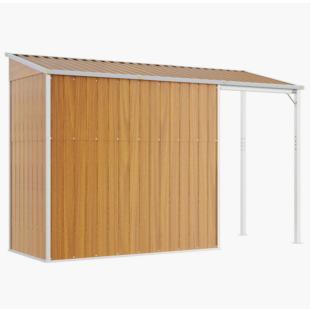 Broghin Garden Shed with Extended Roof – Galvanised Steel Outdoor Storage Shed