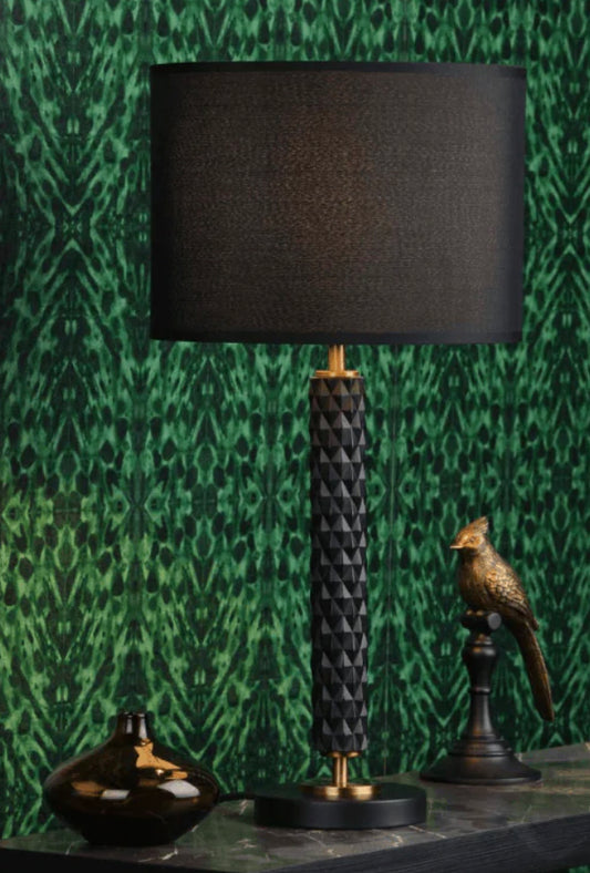 Dar Emani Table Lamp – Black & Aged Gold Studded Base Only | Luxury Designer Lighting
