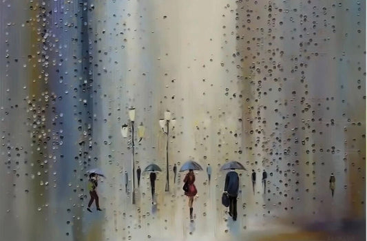 East Urban Home 'Under a Rainy Sky' Canvas Print – 66x101cm Abstract Art | £49.99 SALE