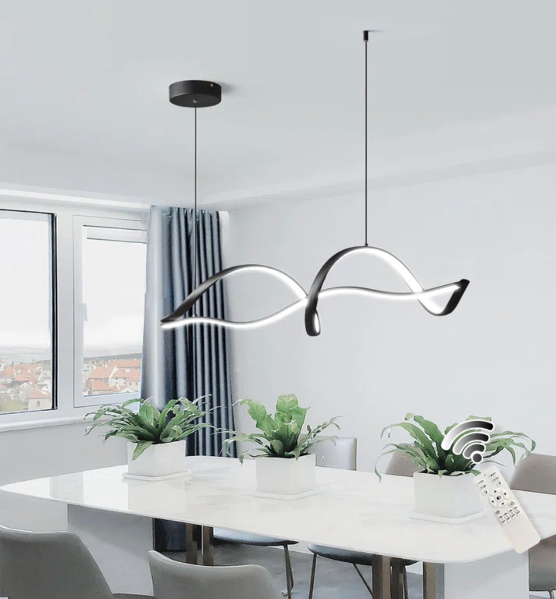 Blue Elephant Modern 2-Light Black LED Kitchen Island Pendant – £80 Only!