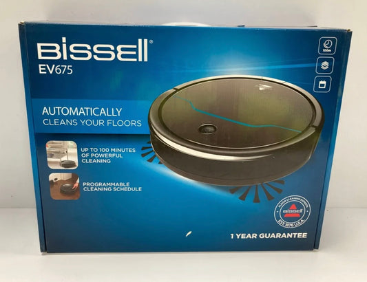 BISSELL EV675 Robot Vacuum Cleaner | 100min Runtime, Pet Hair, Hard Floors & Carpets, Auto Recharge + Remote Control – Black/Teal