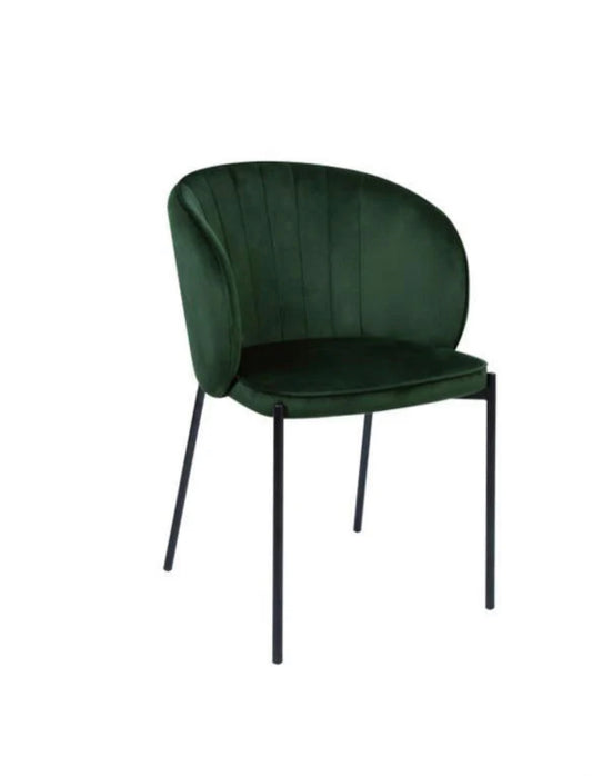 Gary Dining Chair – Set of 2 in Green Velvet (W57 x D56 x H82/49 cm)