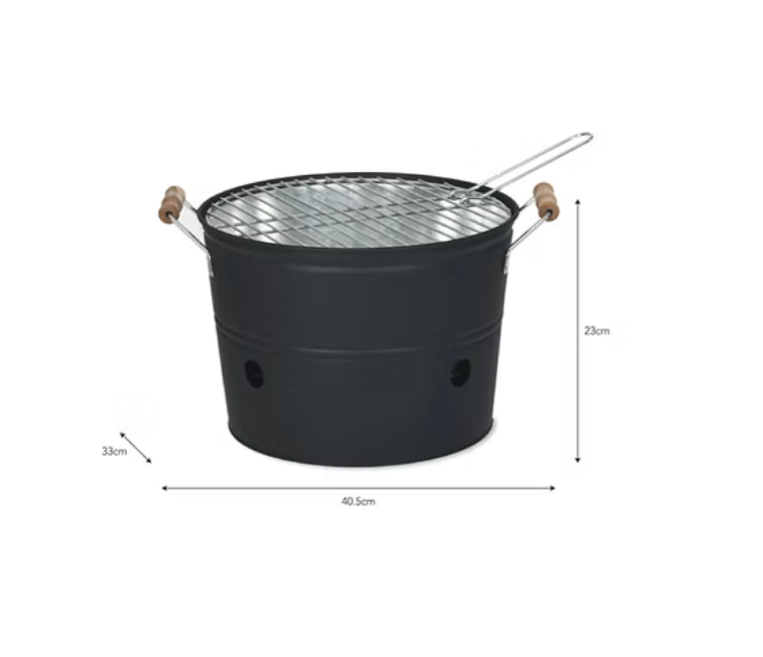 Garden Trading Black Steel Cleveley Bucket BBQ – Portable Charcoal Grill for Picnics, Beach & Small Gardens – Cheapest Online