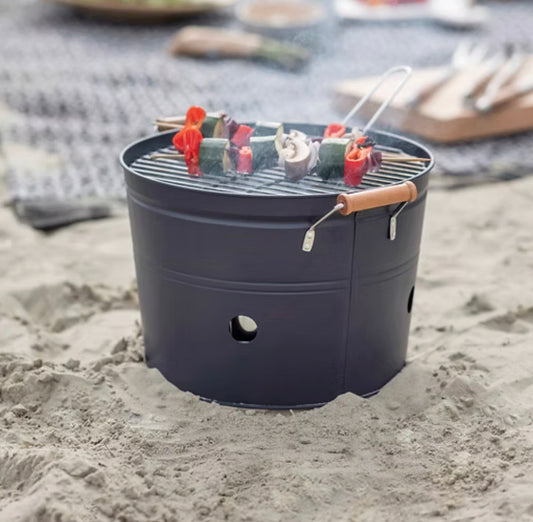 Garden Trading Black Steel Cleveley Bucket BBQ – Portable Charcoal Grill for Picnics, Beach & Small Gardens – Cheapest Online