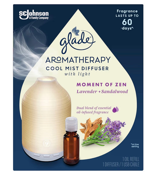 Glade Essential Oil Diffuser & Refill – Moment of Zen (Lavender & Sandalwood) – £10.99